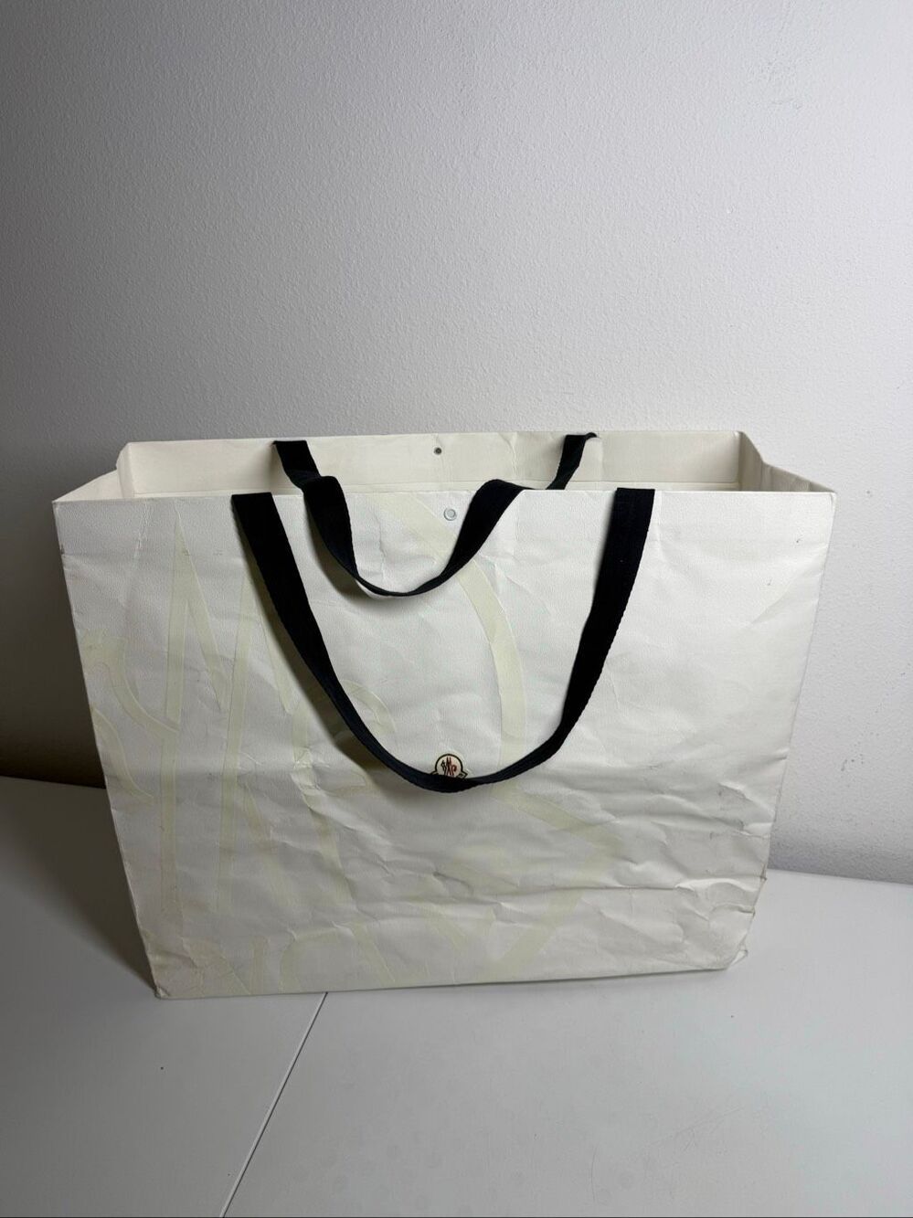 Moncler White Large Shopping Bag Luxury Designer Gift Bag 24″ × 20″